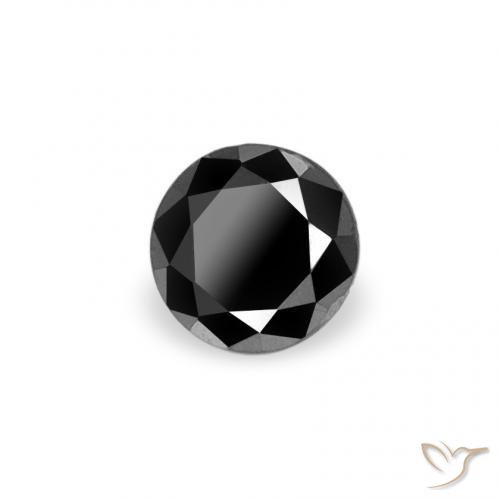 0.10 карата, натуральный Черный Бриллиант, Круглый, Непрозрачный