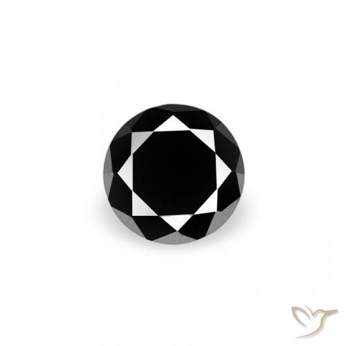 0.07ct Натуральный Черный Бриллиант, Круглый, Непрозрачный