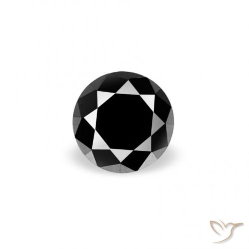 0.07ct Натуральный Черный Бриллиант, Круглый, Непрозрачный