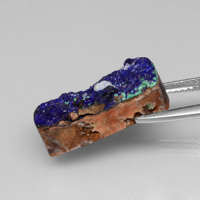 9.73 карата, натуральный Синий / Голубой Друзы Азурит, Огранка Багет, Непрозрачный