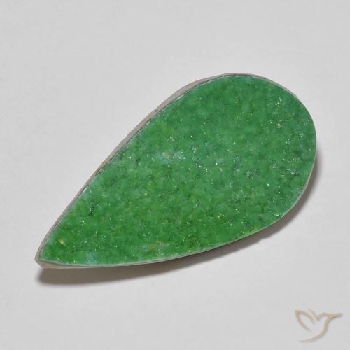 9.49ct Натуральный Средний зеленый Друзы Варисцит, Форма груши, Непрозрачный