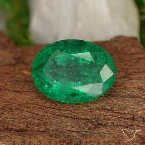 1.52ct Натуральный Средний зеленый Изумруд, Овал, SI-I1