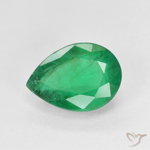 2.53ct Натуральный Средний зеленый Изумруд, Форма груши, SI-I1