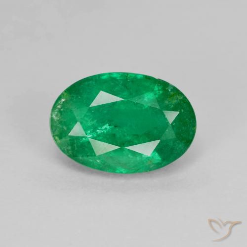 1.68ct Натуральный Средний зеленый Изумруд, Овал, SI-I1