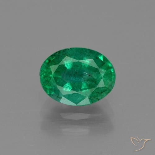 1.55ct Натуральный Средний зеленый Изумруд, Овал, SI-I1