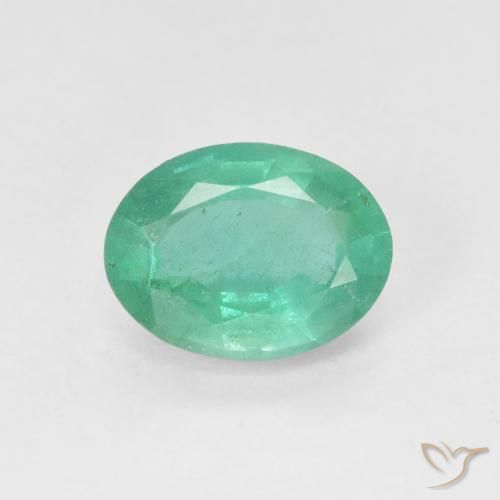1.62ct Натуральный Сине-зеленый Изумруд, Овал, SI