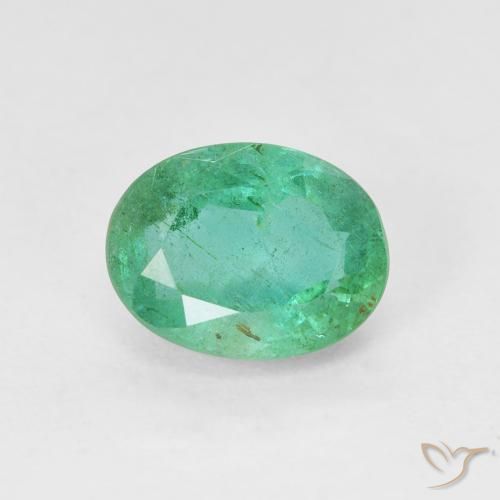 1.96ct Натуральный Сине-зеленый Изумруд, Овал, SI