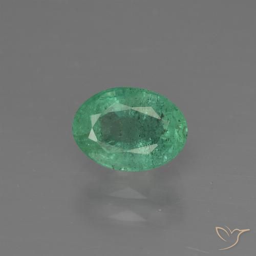 0.95ct Натуральный Средний зеленый Изумруд, Овал, SI