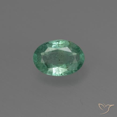 0.64ct Натуральный Сине-зеленый Изумруд, Овал, SI