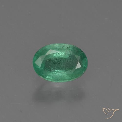0.72ct Натуральный Средний зеленый Изумруд, Овал, SI