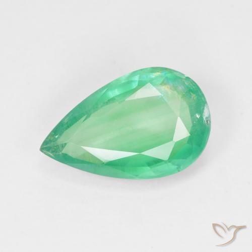 3.27ct Натуральный Ярко-зеленый Изумруд, Форма груши, SI