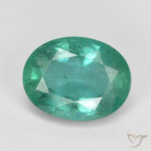 1.25ct Натуральный Средний зеленый Изумруд, Овал, SI
