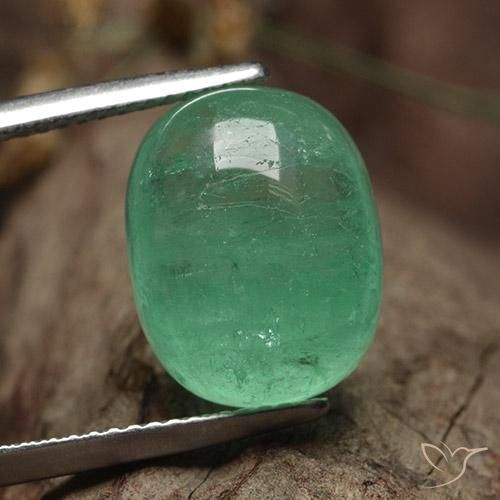 9.62ct Натуральный Светло-зеленый Изумруд, Овал, Полупрозрачный