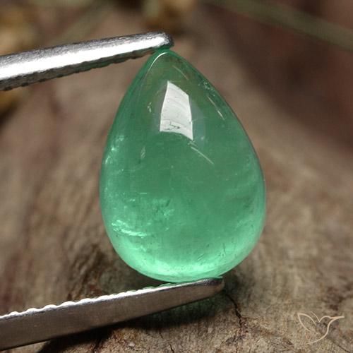 3.60ct Натуральный Фисташковый зеленый Изумруд, Форма груши, Полупрозрачный