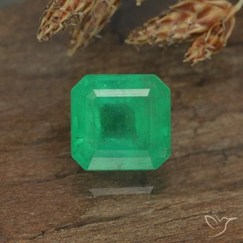 0.84ct Натуральный Средний зеленый Изумруд, Изумрудная огранка, VS-SI