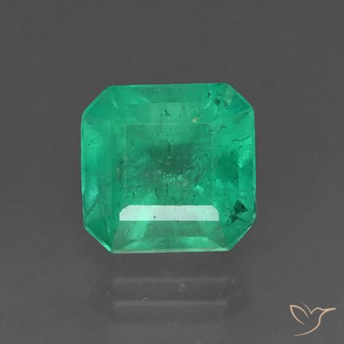 3.35ct Натуральный Нефрит зеленый Изумруд, Изумрудная огранка, SI