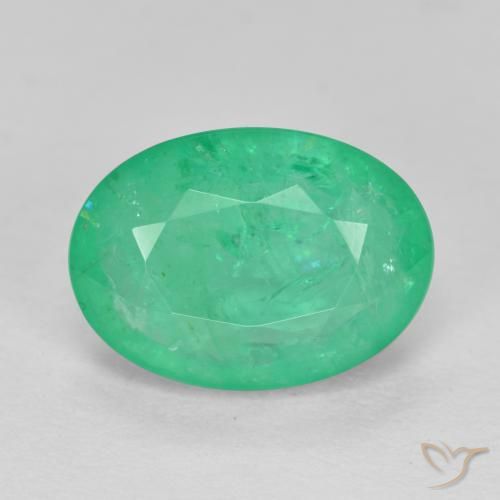2.67ct Натуральный Ярко-зеленый Изумруд, Овал, I1