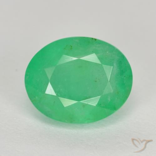 2.41ct Натуральный Желтовато-зеленый Изумруд, Овал, SI-I1