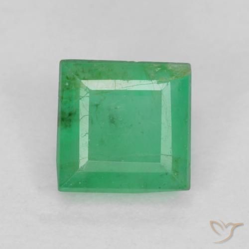 0.38ct Натуральный Желтовато-зеленый Изумруд, Квадрат, VS-SI
