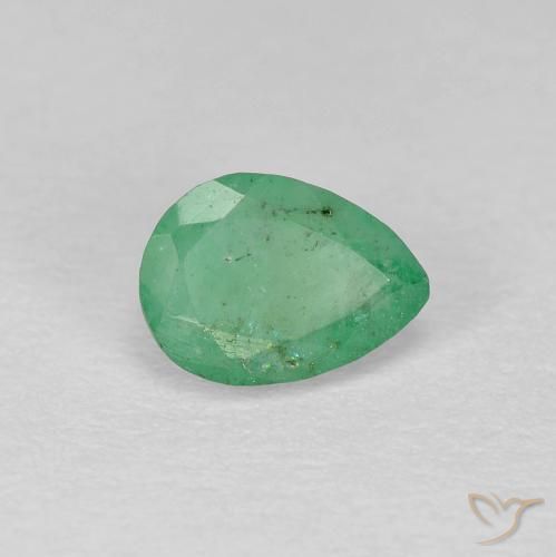 0.51ct Натуральный Фисташковый зеленый Изумруд, Форма груши, SI-I1
