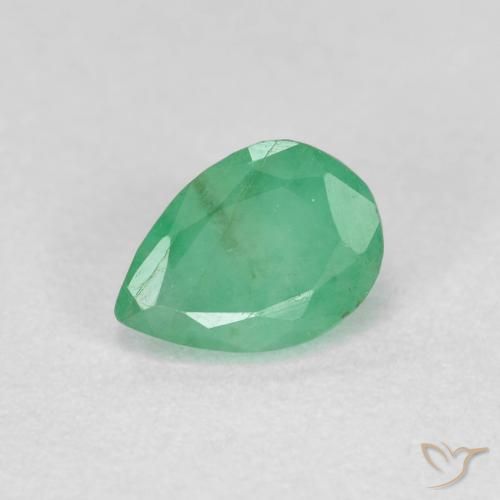 0.47ct Натуральный Ярко-зеленый Изумруд, Форма груши, SI-I1