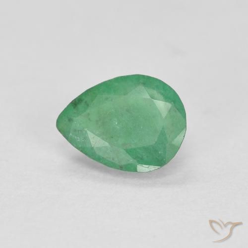 0.32ct Натуральный Клевер зеленый Изумруд, Форма груши, SI