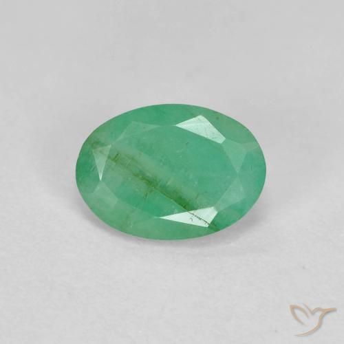 0.67ct Натуральный Зеленый электрик Изумруд, Овал, VS-SI