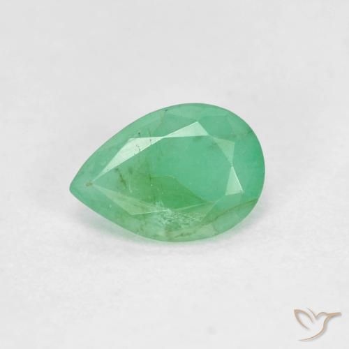 0.55ct Натуральный Папоротник зеленый Изумруд, Форма груши, VS-SI