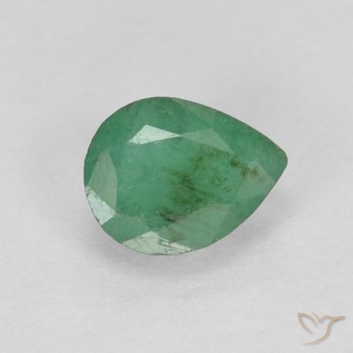 0.37ct Натуральный Средний зеленый Изумруд, Форма груши, VS-SI