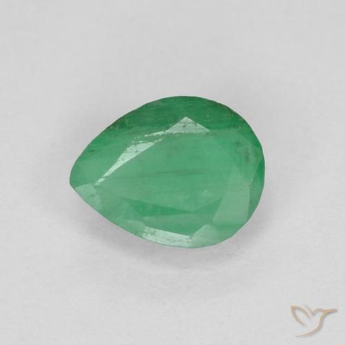 0.36ct Натуральный Средний зеленый Изумруд, Форма груши, VS-SI