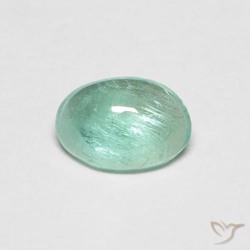 0.34ct Натуральный Голубовато-зеленый Изумруд, Овал, Прозрачный