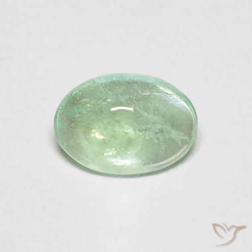 0.58ct Натуральный Светло-зеленый Изумруд, Овал, Прозрачный
