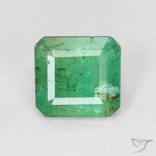 0.80ct Натуральный Теплый зеленый Изумруд, Изумрудная огранка, SI