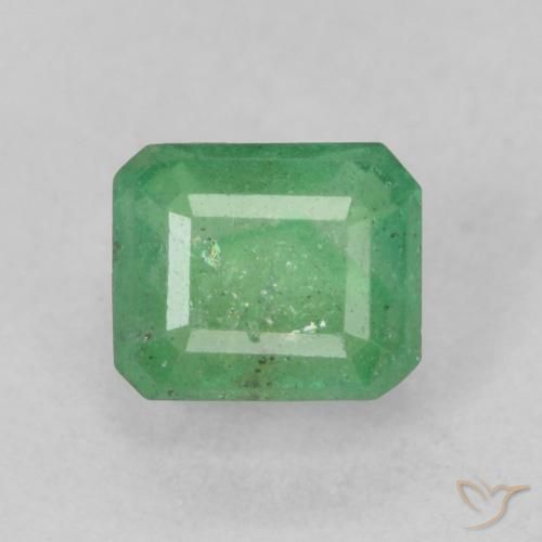 0.81ct Натуральный Светло-зеленый Изумруд, Изумрудная огранка, SI