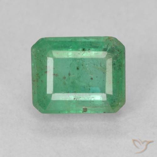0.74ct Натуральный Светло-холодный зеленый Изумруд, Изумрудная огранка, SI