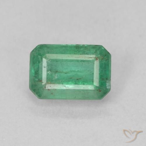 0.74ct Натуральный Светло-зеленый Изумруд, Изумрудная огранка, SI