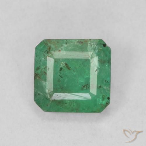 0.52ct Натуральный Прохладный зеленый Изумруд, Изумрудная огранка, SI