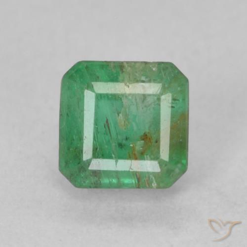 0.72ct Натуральный Фисташковый зеленый Изумруд, Изумрудная огранка, SI