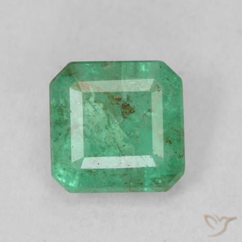 0.66ct Натуральный Светло-изумрудно-зеленый Изумруд, Изумрудная огранка, SI