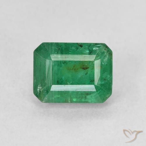 0.94ct Натуральный Прохладный зеленый Изумруд, Изумрудная огранка, SI