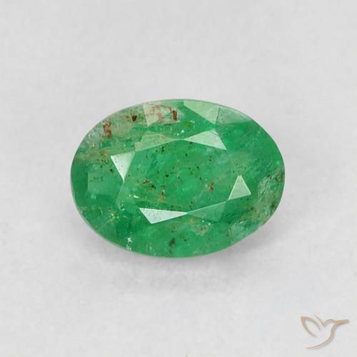0.57ct Натуральный Ярко-зеленый Изумруд, Овал, SI