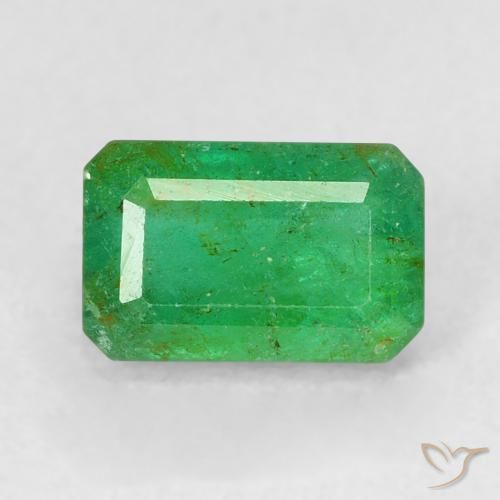0.66ct Натуральный Желтовато-зеленый Изумруд, Изумрудная огранка, SI