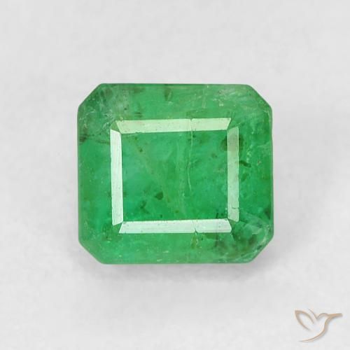 0.72ct Натуральный Средний зеленый Изумруд, Изумрудная огранка, SI-I1