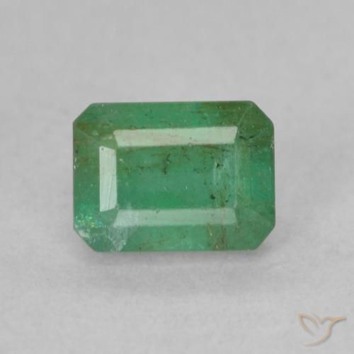 0.57ct Натуральный Средний зеленый Изумруд, Изумрудная огранка, SI