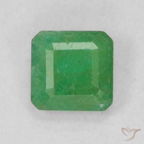 0.42ct Натуральный Желтовато-зеленый Изумруд, Изумрудная огранка, SI