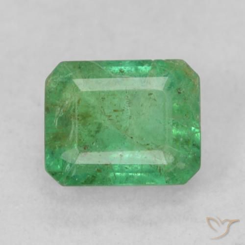 0.51ct Натуральный Средний зеленый Изумруд, Изумрудная огранка, SI-I1