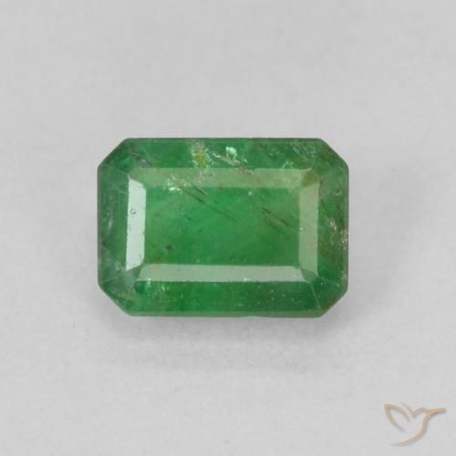 0.69ct Натуральный Средний зеленый Изумруд, Изумрудная огранка, SI