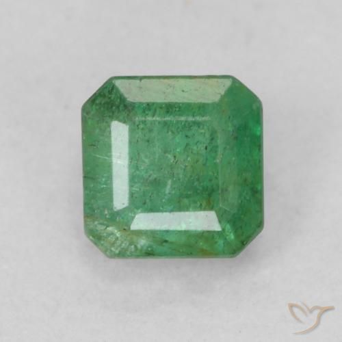 0.34ct Натуральный Средний зеленый Изумруд, Изумрудная огранка, SI