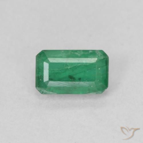 0.38ct Натуральный Средний светло-зеленый Изумруд, Изумрудная огранка, SI-I1