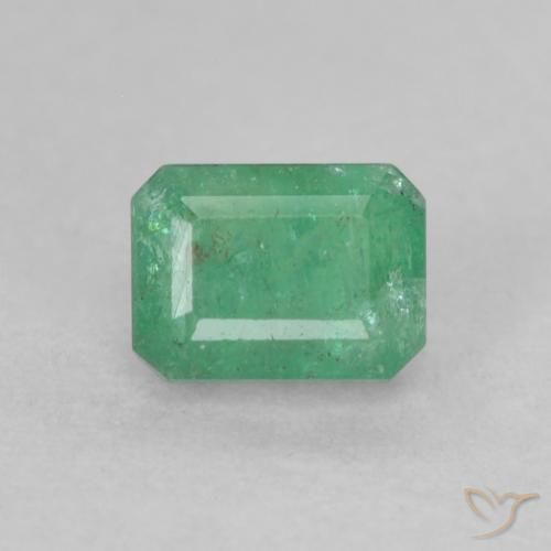 0.66ct Натуральный Средний светло-зеленый Изумруд, Изумрудная огранка, SI-I1